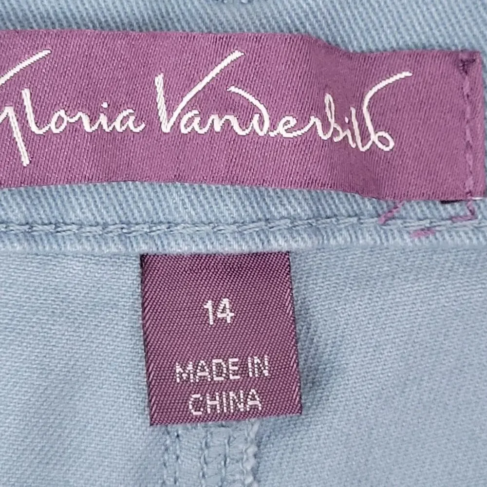 Gloria Vanderbilt Amanda Supreme Stretch Jeans sz 14 Blue Coastal Classic New
